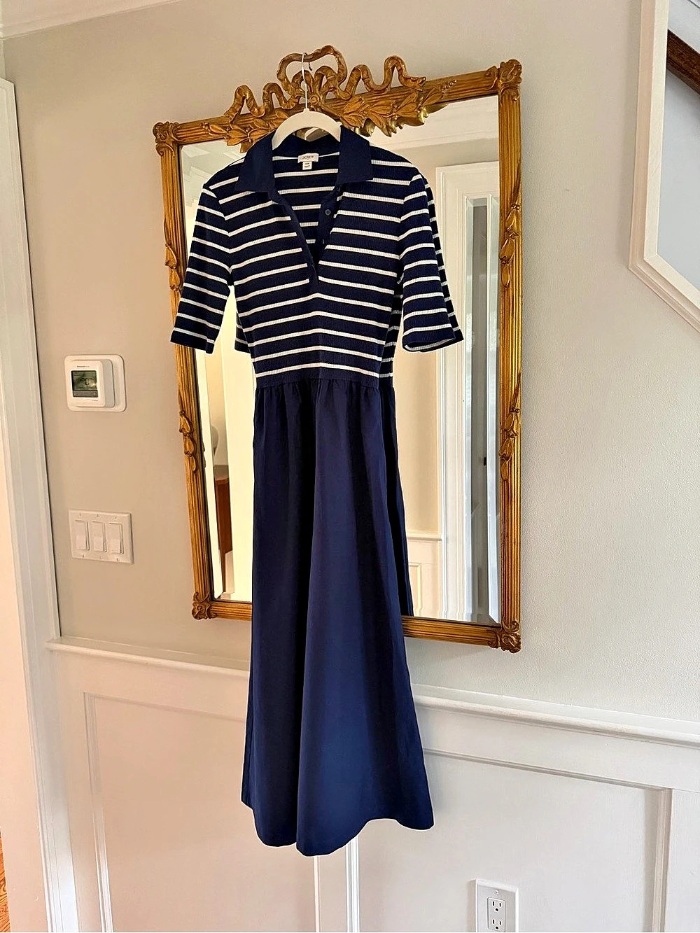 J.Crew Striped Maxi Dress in Blue & White Size XXS Like New